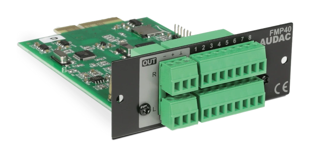 Tampak Tampak modul AUDAC FMP40 SourceCon Voice File Media Player Module — audio module