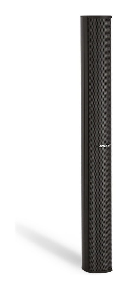Tampak Render resmi, unit hitam (tampak depan) Bose Panaray MA12EX Modular Line Array Loudspeaker — column speaker