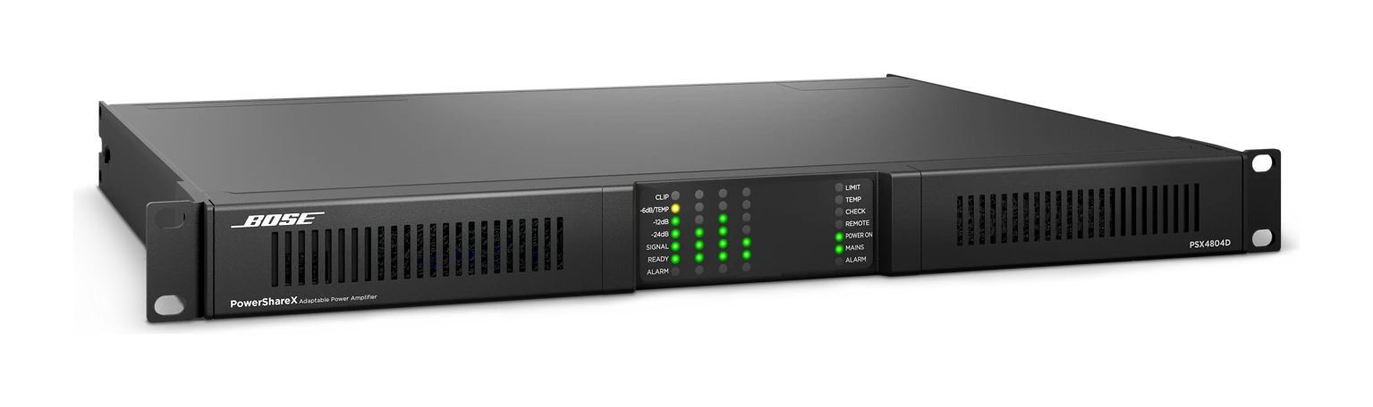 Tampak Render resmi, tampak depan-kanan Bose PowerShareX PSX4804D Adaptable Power Amplifier — power amplifier