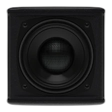 Tampak Tampak depan tanpa grille memperlihatkan driver koaksial 4" Martin Audio FlexPoint FP4 — point source speaker