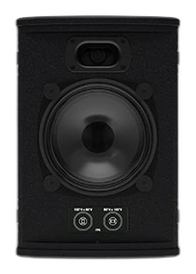 Tampak Tampak depan tanpa grille memperlihatkan driver koaksial 6" Martin Audio FlexPoint FP6 — point source speaker