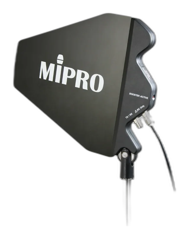 Tampak Render resmi tampak depan Mipro AT-90W UHF Wideband Multi-function Directional Log Antenna — external antenna