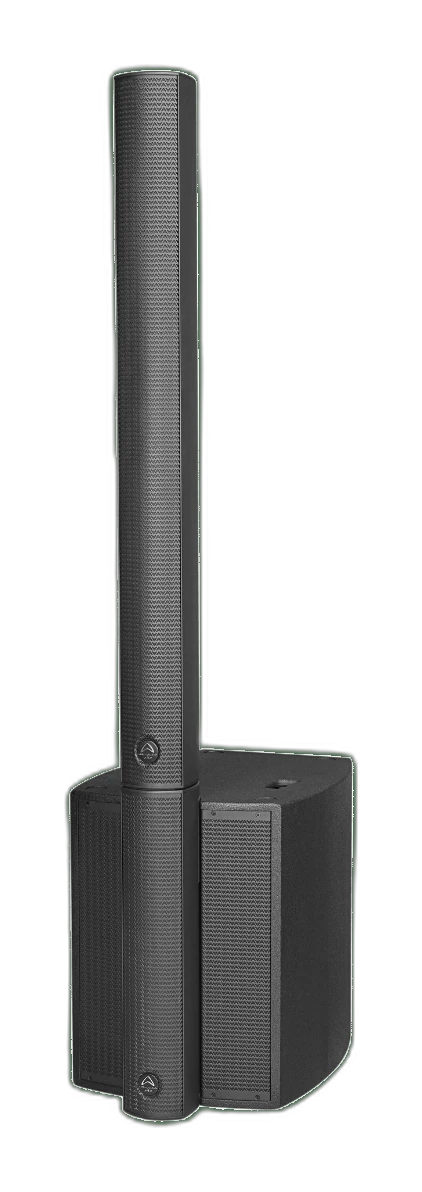 Tampak front (kolom + subwoofer, hitam) Wharfedale Pro ISOLINE-AX912 — column speaker