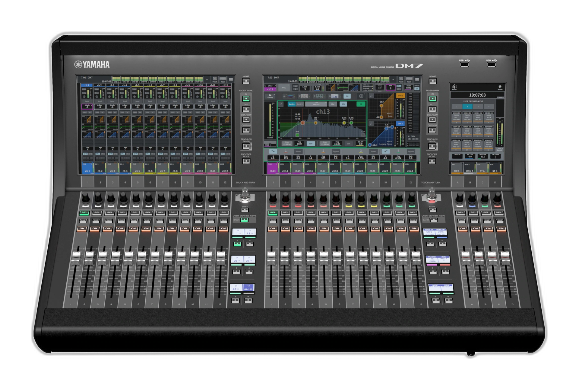 Tampak Tampak depan Yamaha DM7 — digital mixer