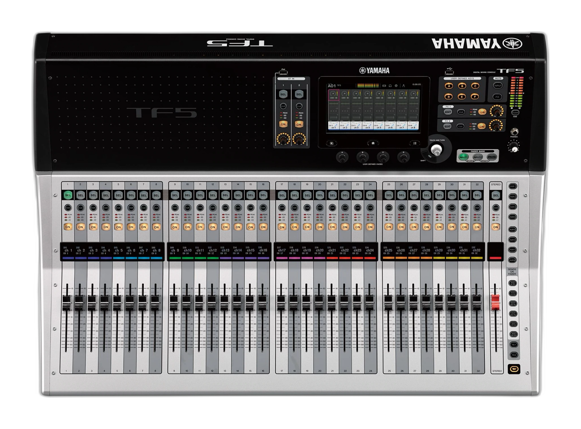 Tampak Tampak atas (permukaan kontrol) Yamaha TF5 — digital mixer